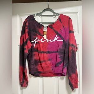 PINK Victoria's Secret Tie-Dye Cropped Sweatshirt